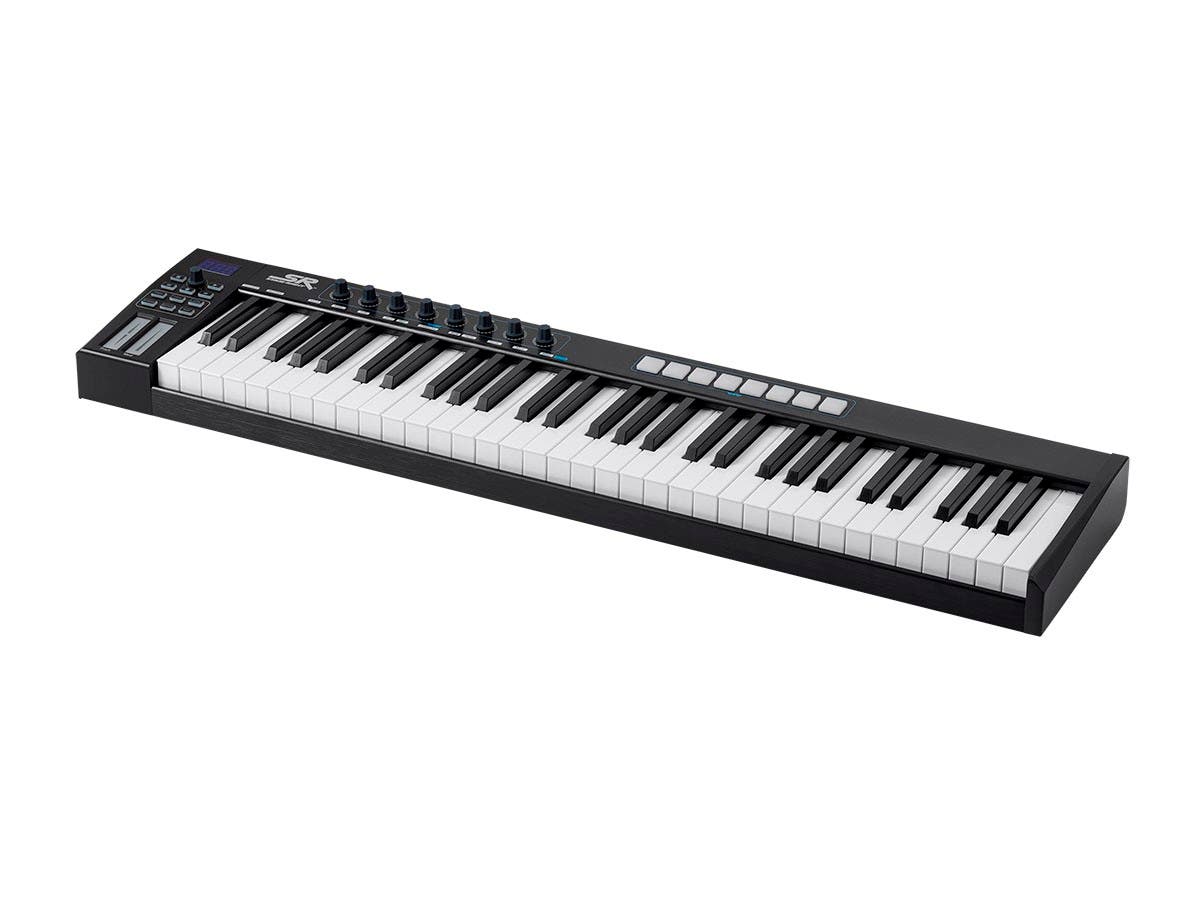 Picture of Monoprice 625890 Stage Right SRK61 USB MIDI Keyboard Controller with Pads