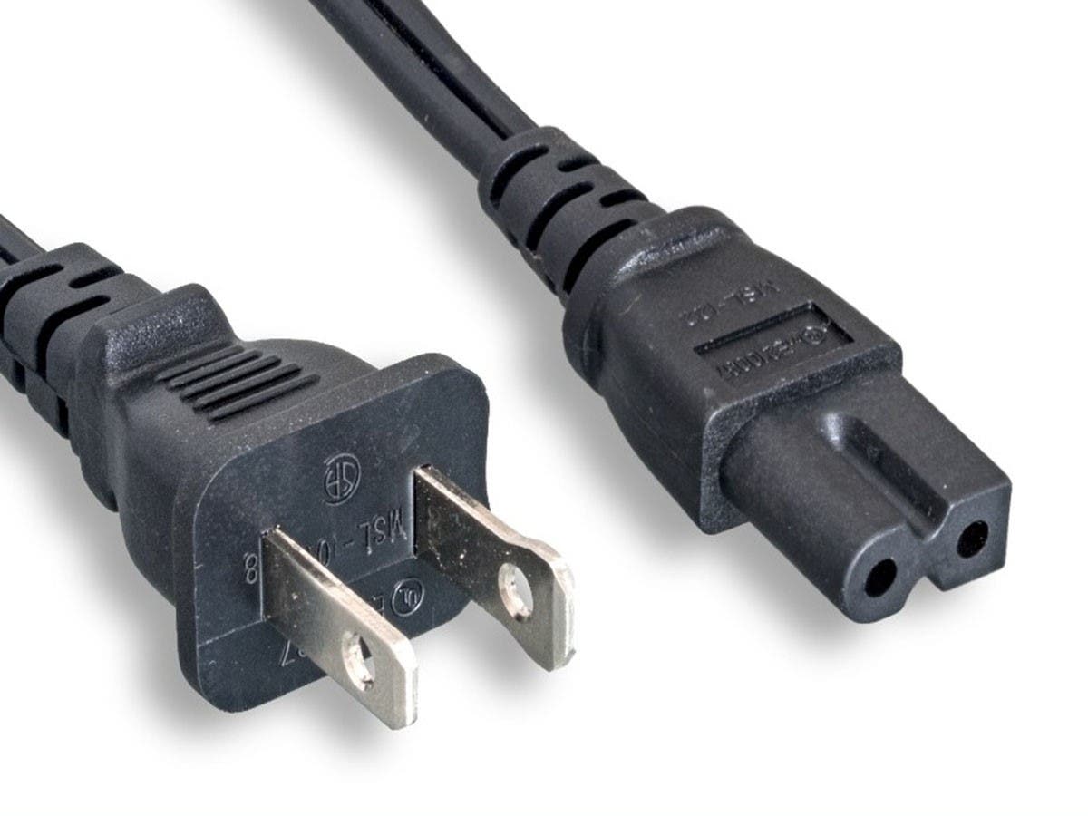 Picture of Monoprice 41080 Power Cord with Polarized NEMA 1-15P to Polarized IEC 60320 C7 18AWG 10A-1250 watts Connector&#44; Black - 125V - 6 ft.
