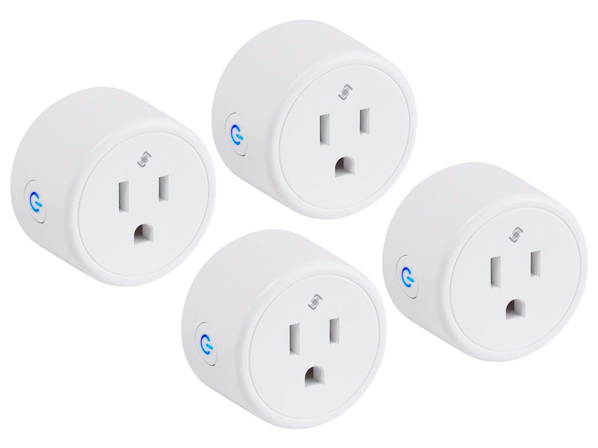 Picture of Monoprice 41732 STITCH Mini Wi-fi 10A Outlet Works with Alexa & Google Home for Touchless Voice Control No Hub Required ETL Certified - Pack of 4