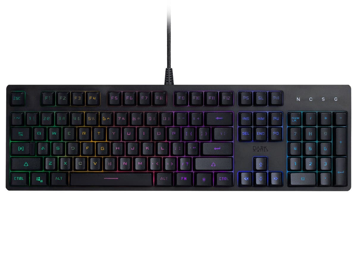 Picture of Monoprice 42303 Dark Matter Collider Membrane Gaming Keyboard with RGB Lighting 19-Key Rollover Spill Resistant
