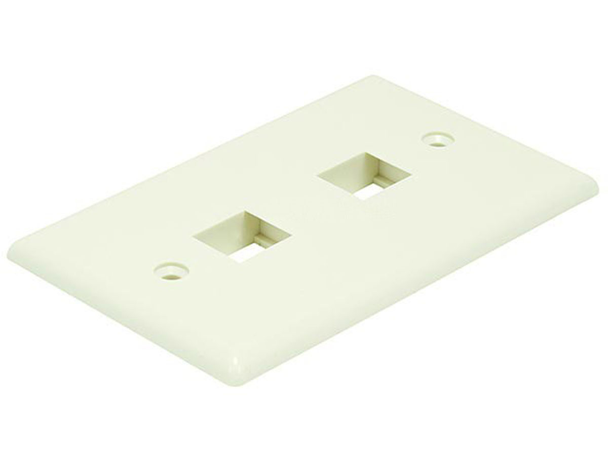 Picture of Monoprice 6728 Wall Plate for Keystone with 2 Hole&#44; Ivory