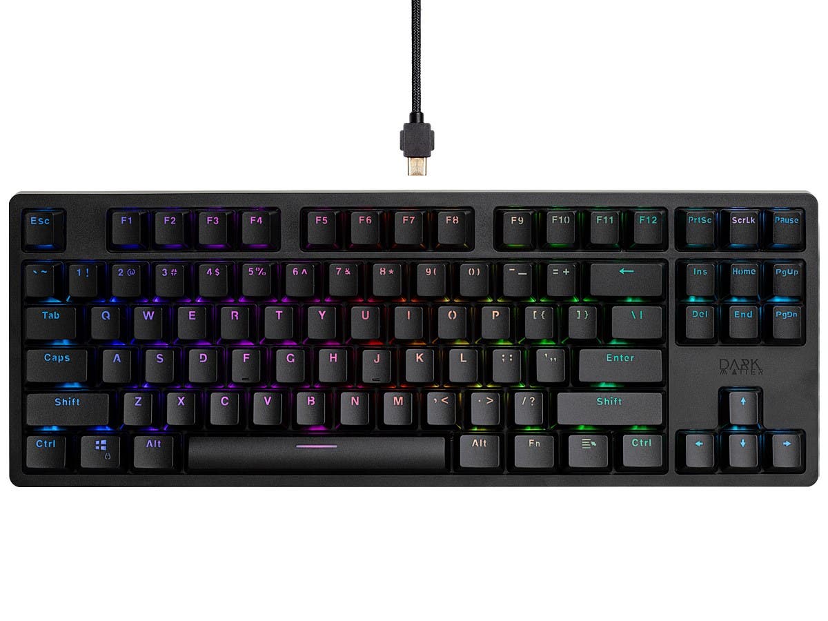 Picture of Monoprice 42305 Dark Matter Collider TKL Gaming Keyboard with Cherry MX Blue RGB Backlit USB-C Connector