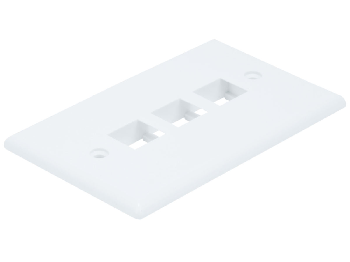 Picture of Monoprice 6729 Wall Plate for Keystone with 3 Hole&#44; White