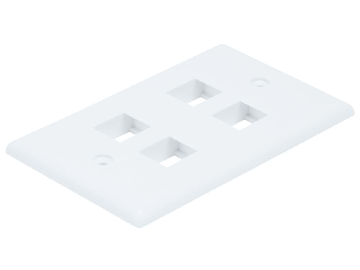 Picture of Monoprice 6731 Wall Plate for Keystone with 4 Hole&#44; White