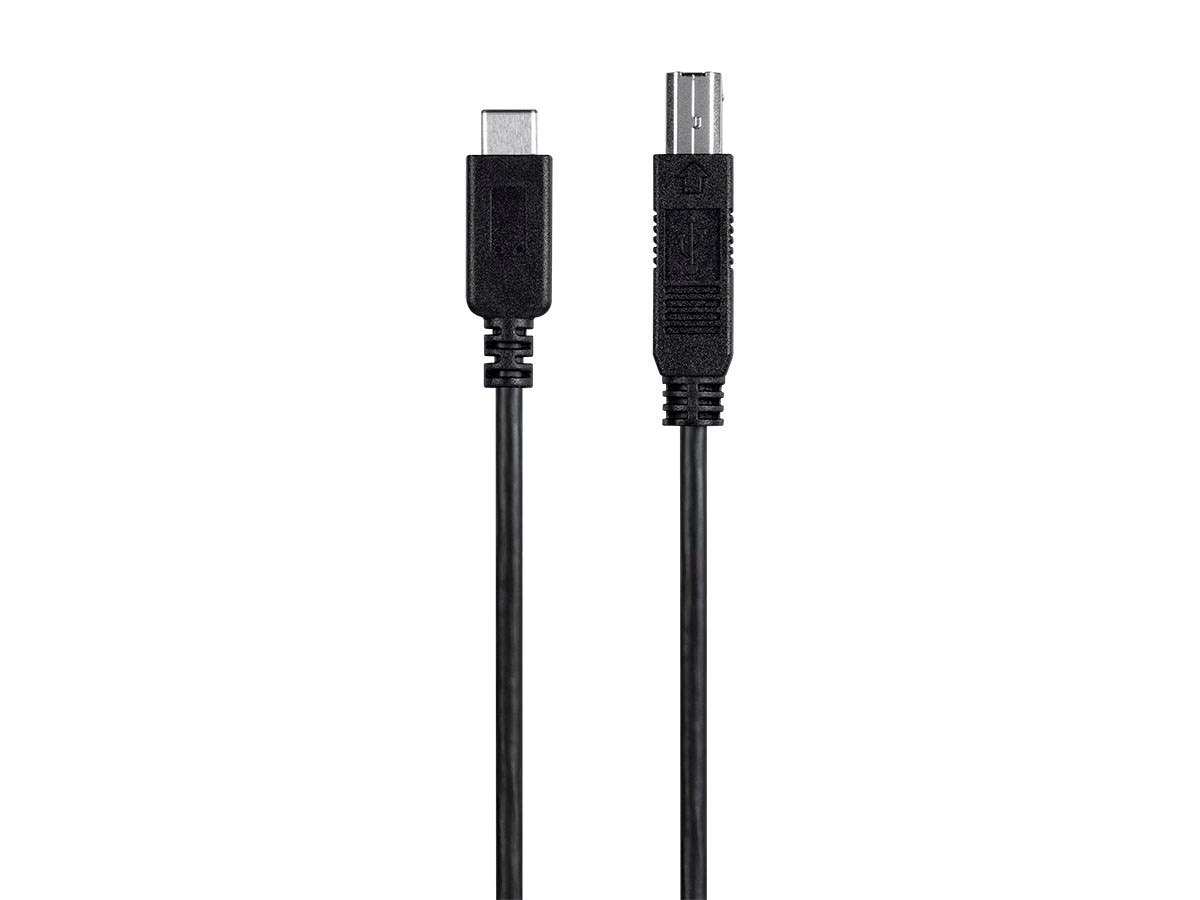 Picture of Monoprice 33457 2.0 USB-C to USB Type-B Printer Cable&#44;Black - 480 Mbps - 6.6 ft.