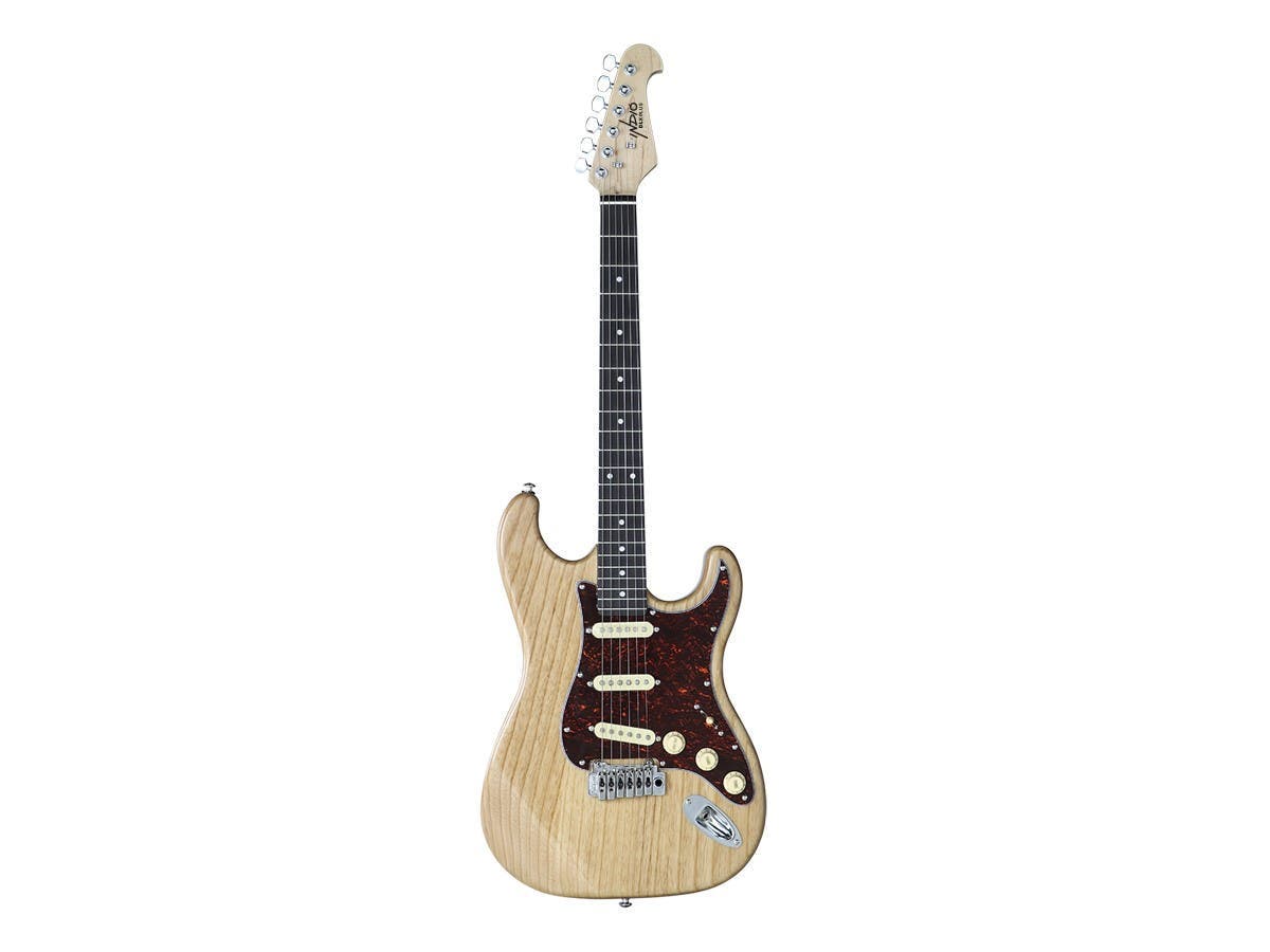 610191 Cali DLX Plus Solid Ash Electric Guitar with Gig Bag, Natural -  Monoprice