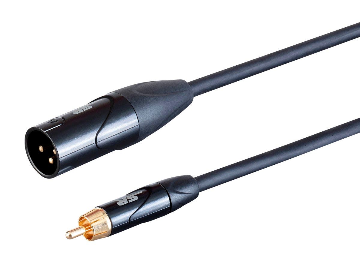 Picture of Monoprice 35811 Stage Right on Tour Cables with XLR Male to RCA Male 24AWG Connector&#44; Black - 1 ft.