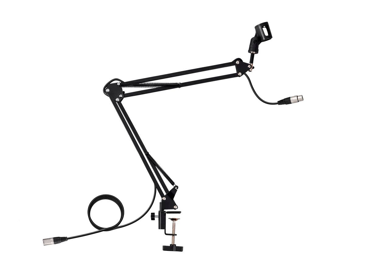 602506 Stage Right Suspension Boom Scissor Broadcast Mic Stand with Integrated XLR Cable -  Monoprice