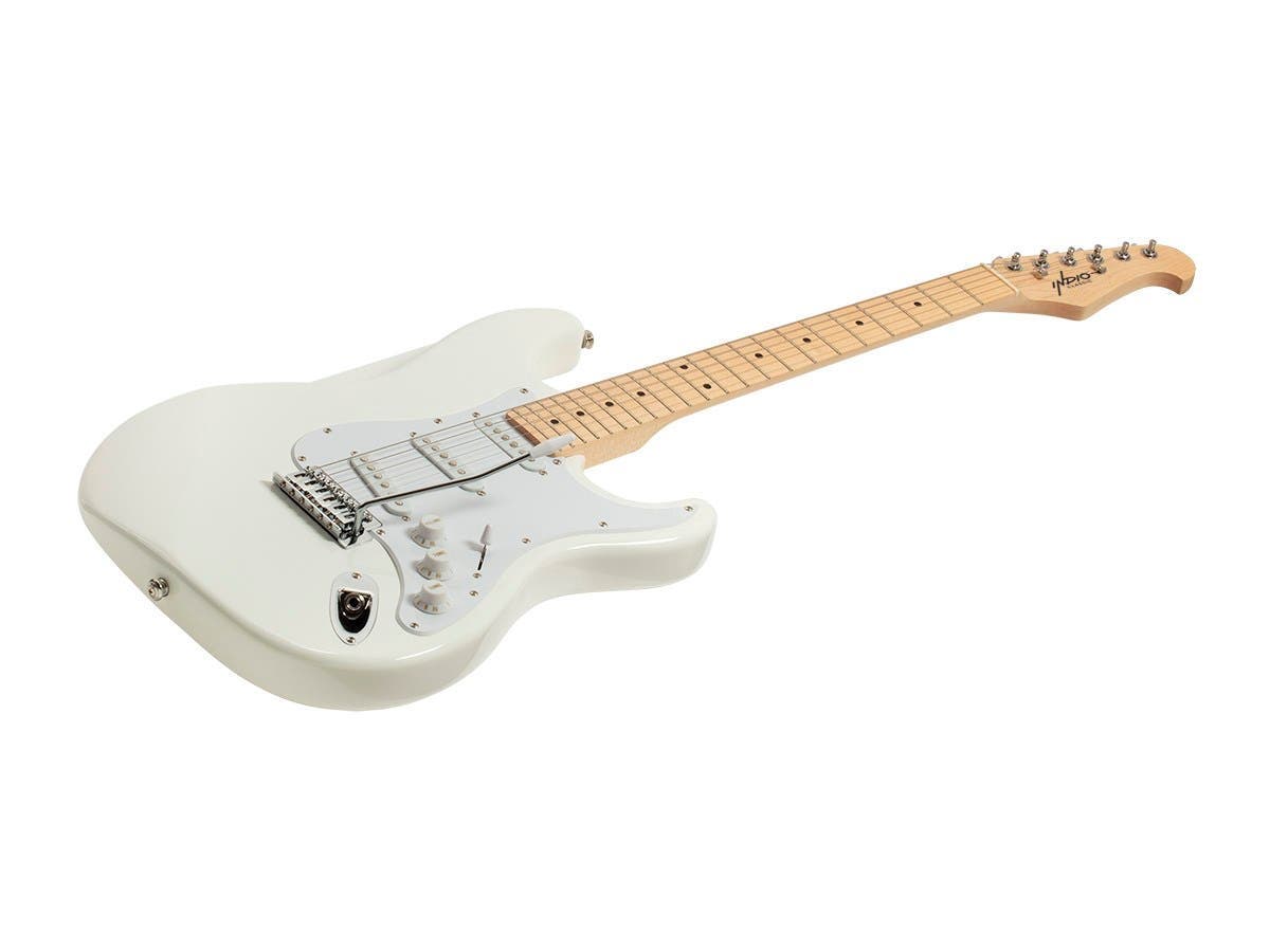 610161 Indio Cali Classic Electric Guitar with Gig Bag, White -  Monoprice