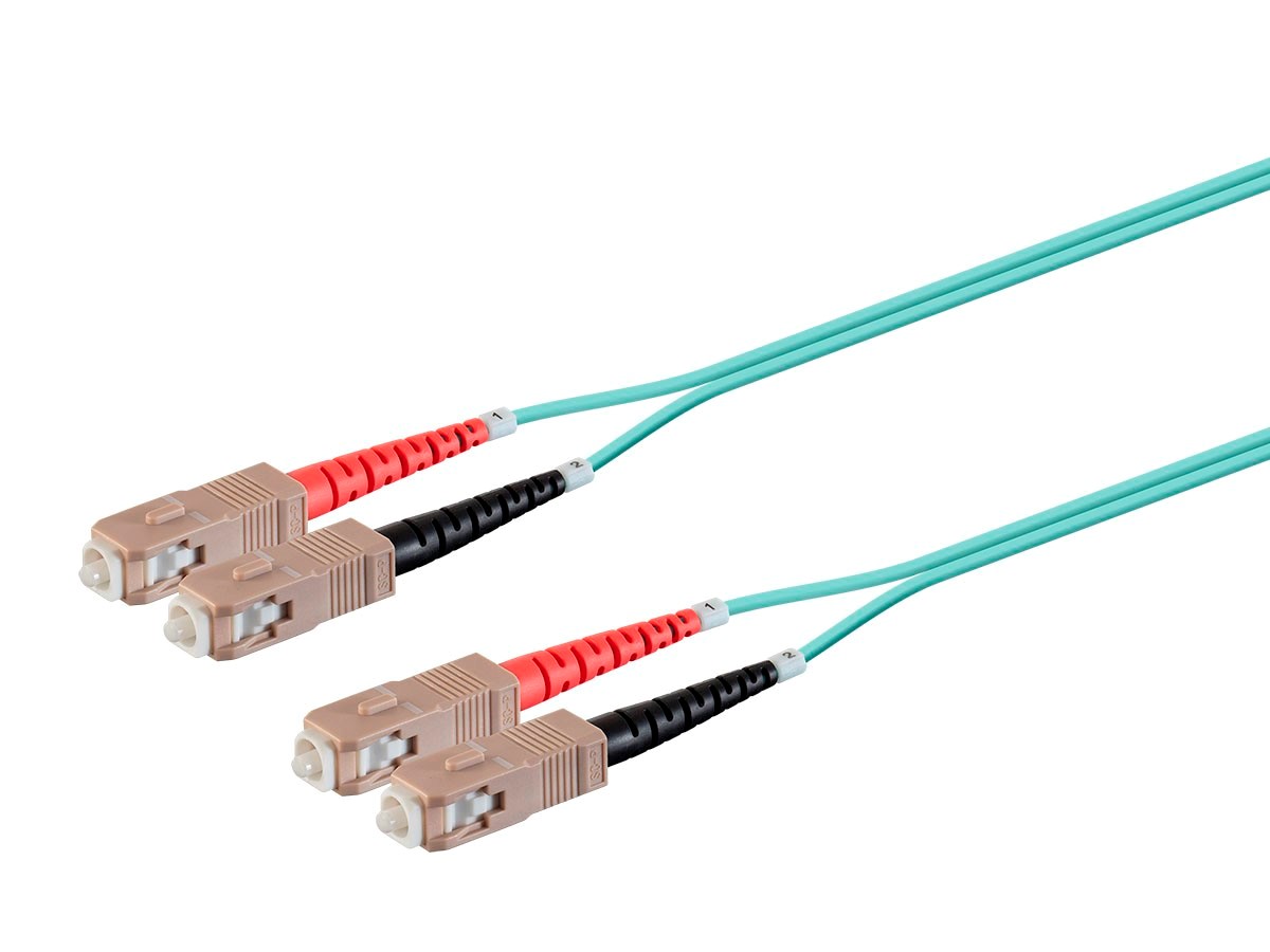 Monoprice Multi-Mode OM3 Fiber Optic Cable - SC-SC UL 3mm 50/125 OFNR Duplex Aqua 25m