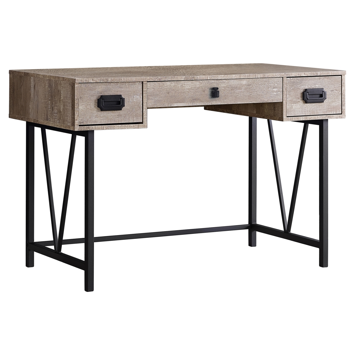 Picture of Monarch Specialties I 7414 48 in. Taupe Reclaimed Wood & Black Metal Computer Desk