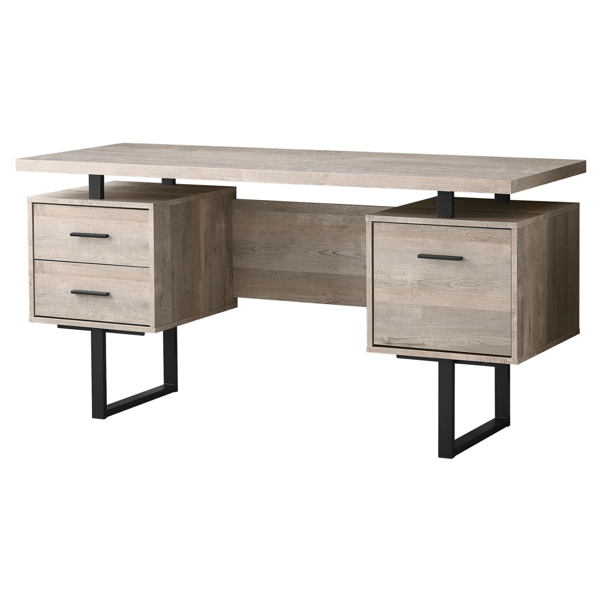 Picture of Monarch Specialties I 7418 60 in. Taupe Reclaimed Wood & Black Metal Computer Desk