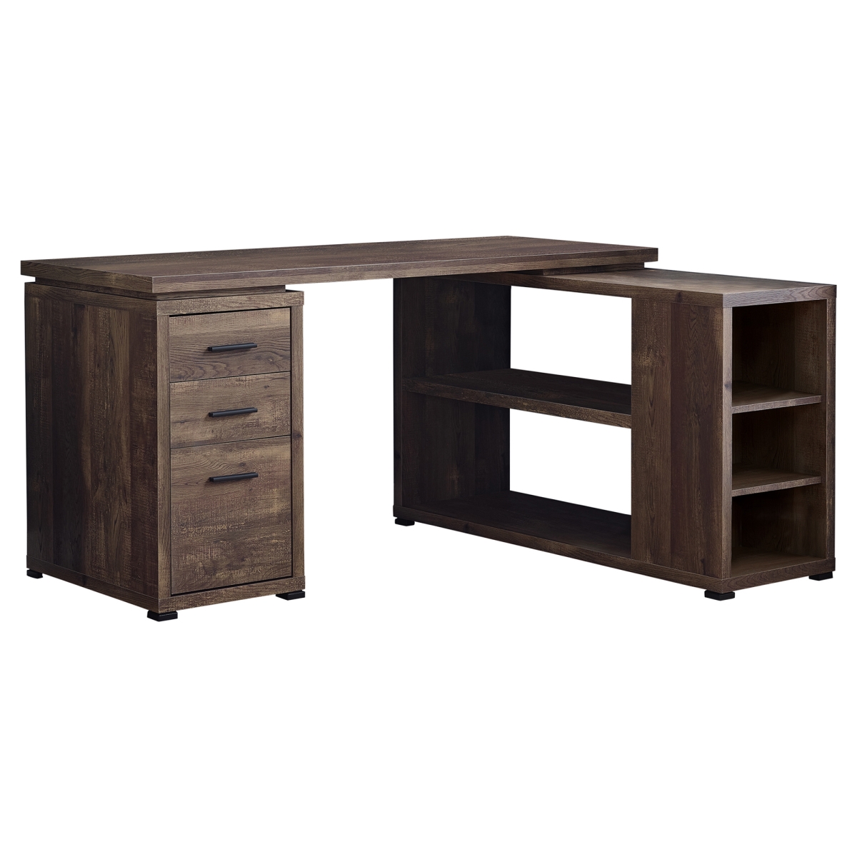 Picture of Monarch Specialties I 7420 Brown Reclaimed Wood Left or Right Facing Corner Computer Desk