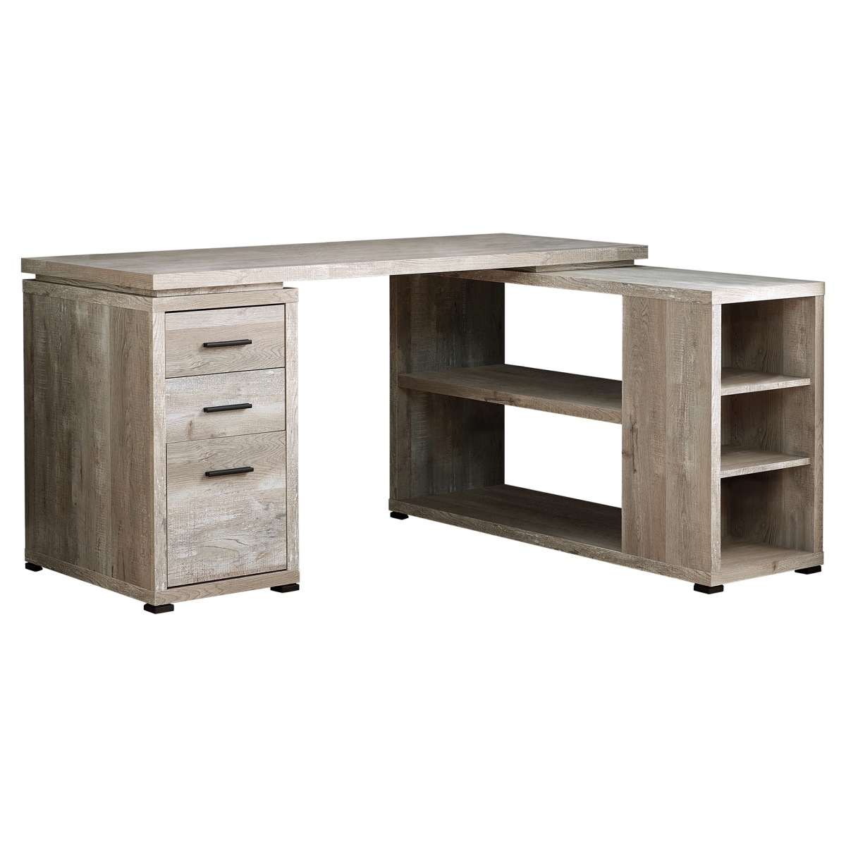 Picture of Monarch Specialties I 7422 Taupe Reclaimed Wood Left or Right Facing Corner Computer Desk