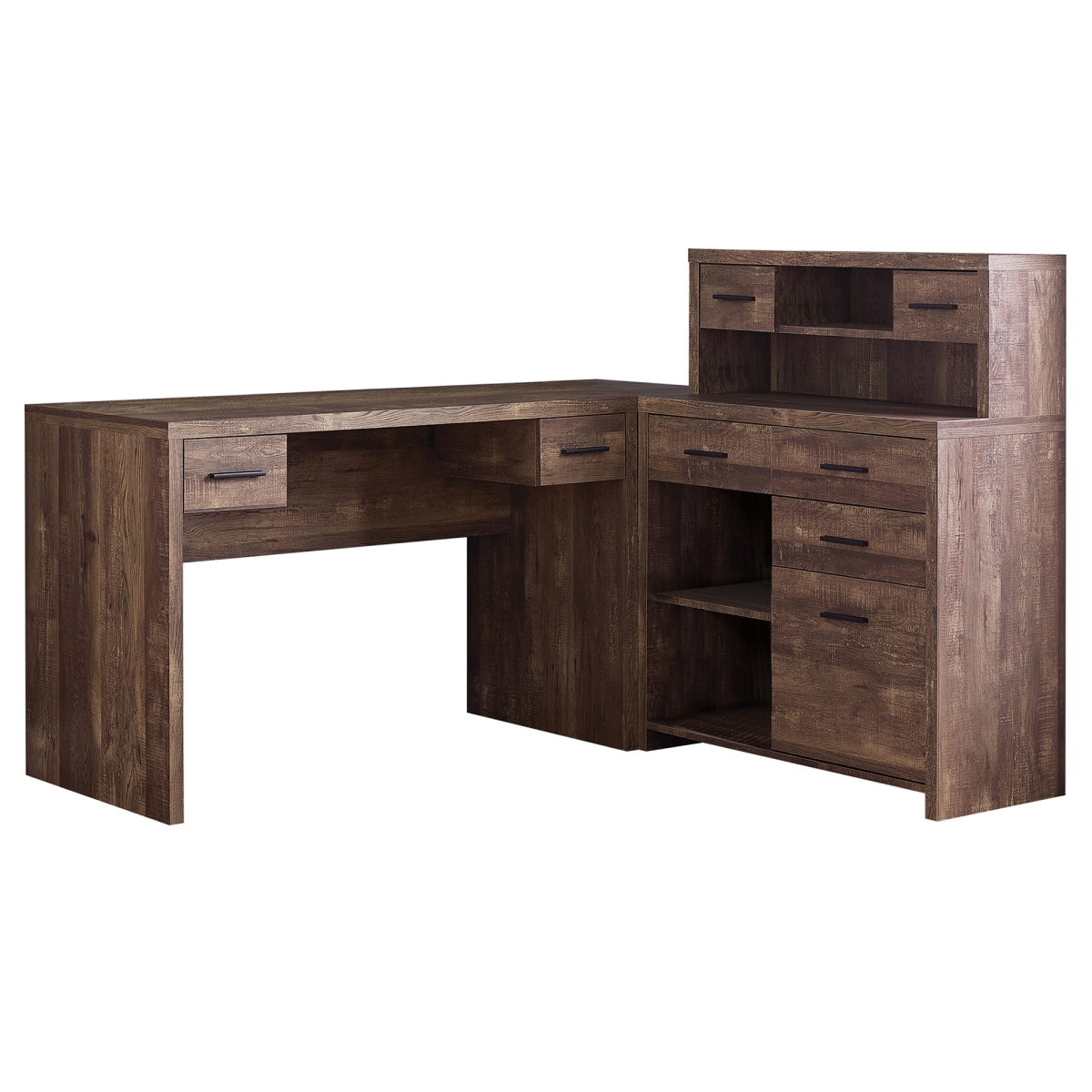 Picture of Monarch Specialties I 7427 Brown Reclaimed Wood Left or Right Facing Corner Computer Desk