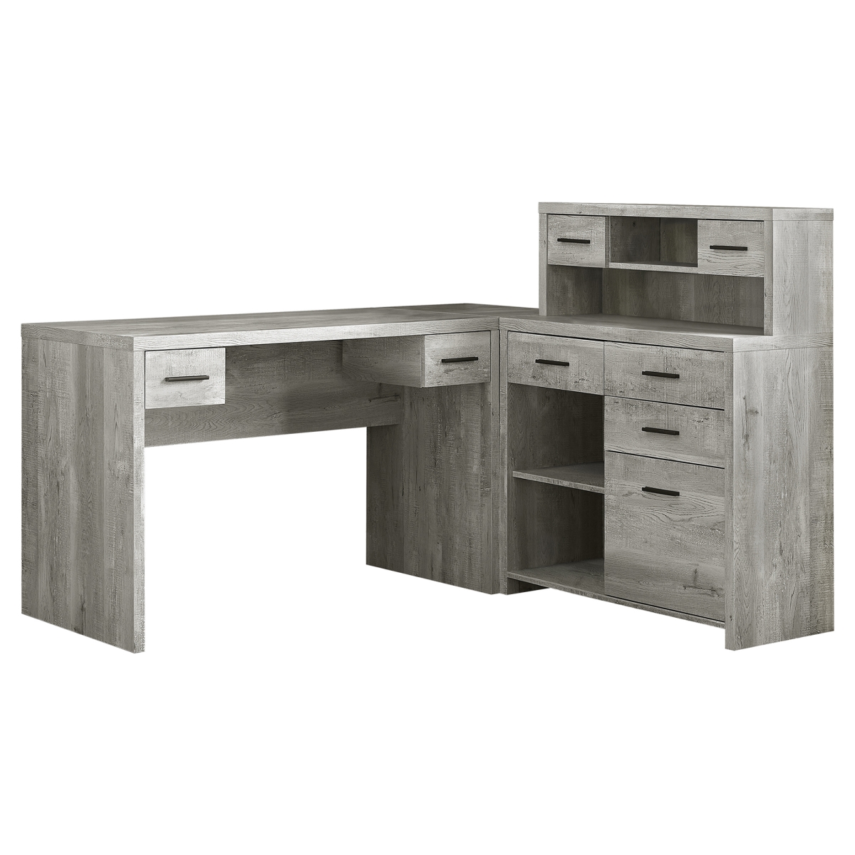 Picture of Monarch Specialties I 7428 Grey Reclaimed Wood Left or Right Facing Corner Computer Desk
