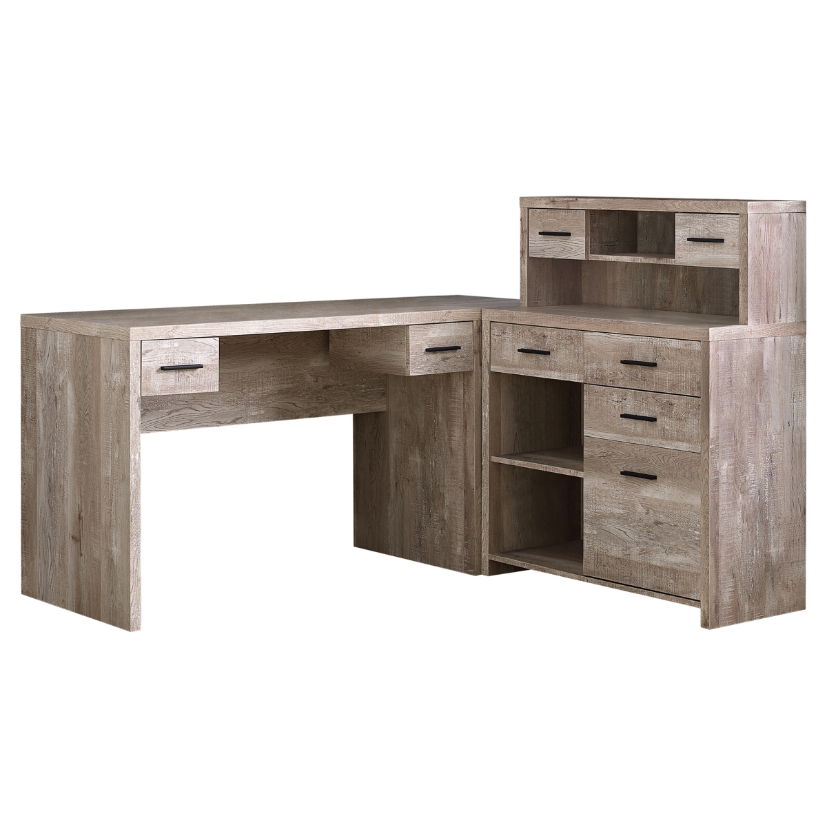 Picture of Monarch Specialties I 7429 Taupe Reclaimed Wood Left or Right Facing Corner Computer Desk