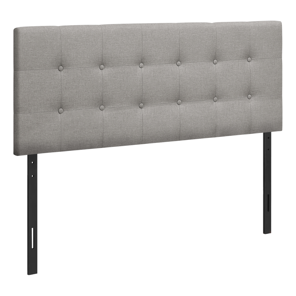 Picture of Monarch Specialties I 6003F 47.5 in. Linen Headboard Bed - Grey & Black - Full Size