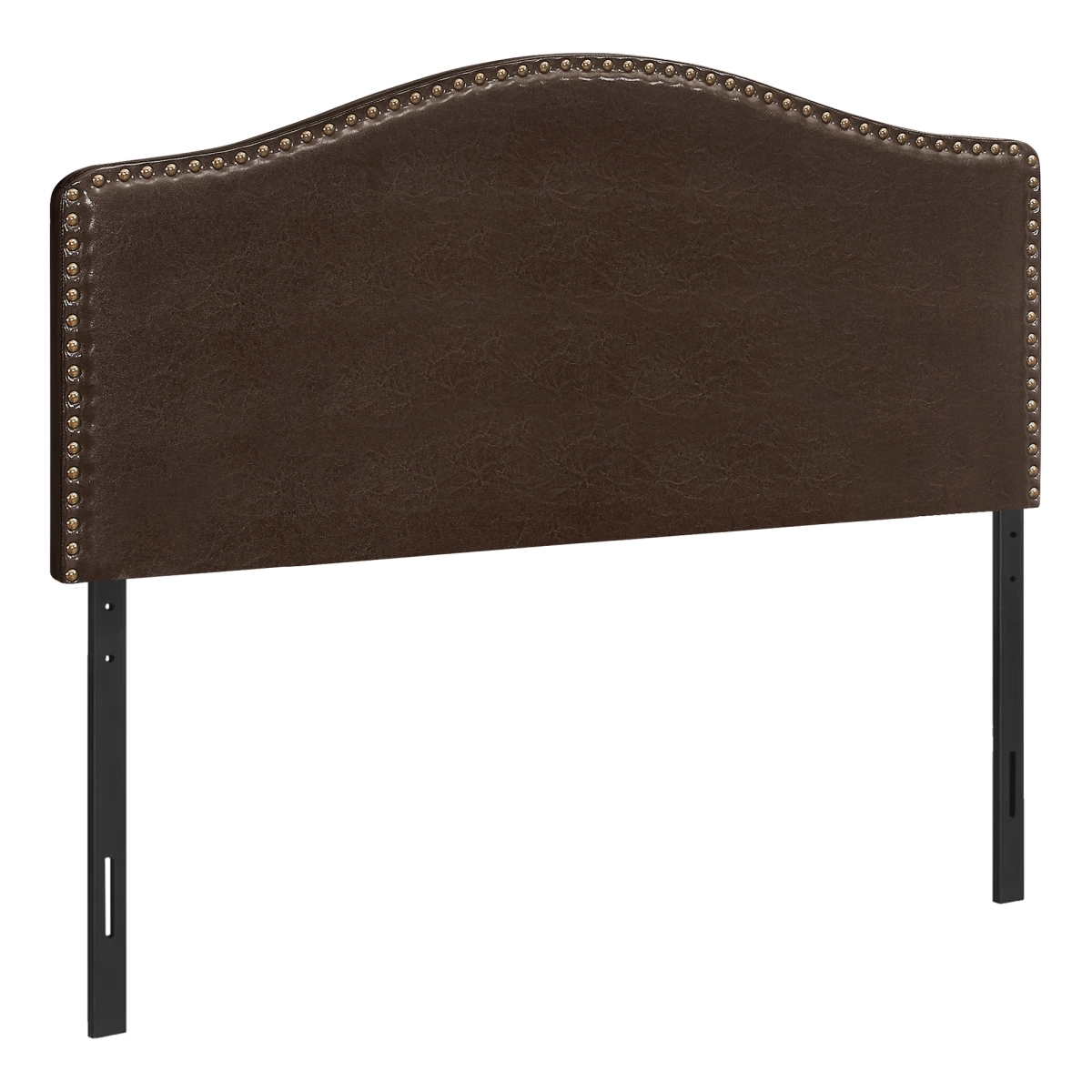 Picture of Monarch Specialties I 6010F 3 in. Leather Hook Headboard Bed - Brown & Black - Full Size