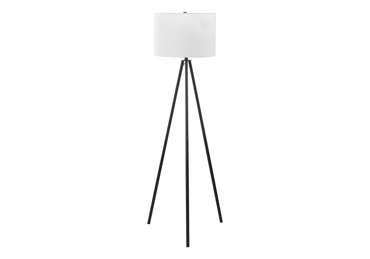 Picture of Monarch Specialties I 9735 63 in. Lighting Metal & Shade Contemporary Floor Lamp - Black&#44; Ivory & Cream