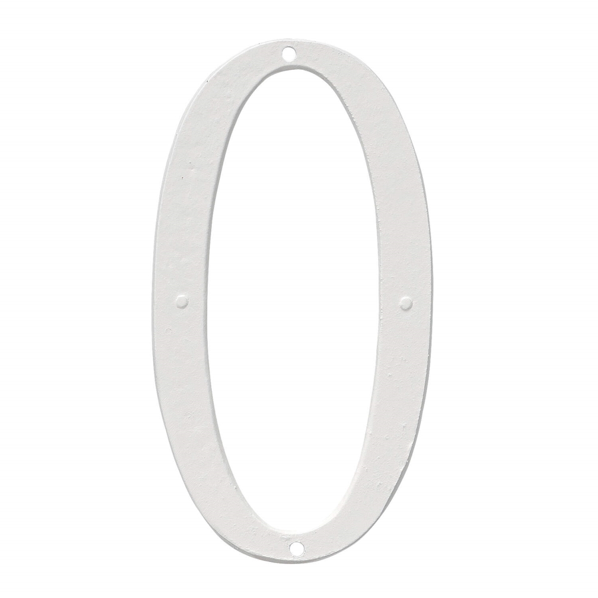 4 in. Standard House Number, White - Number 0