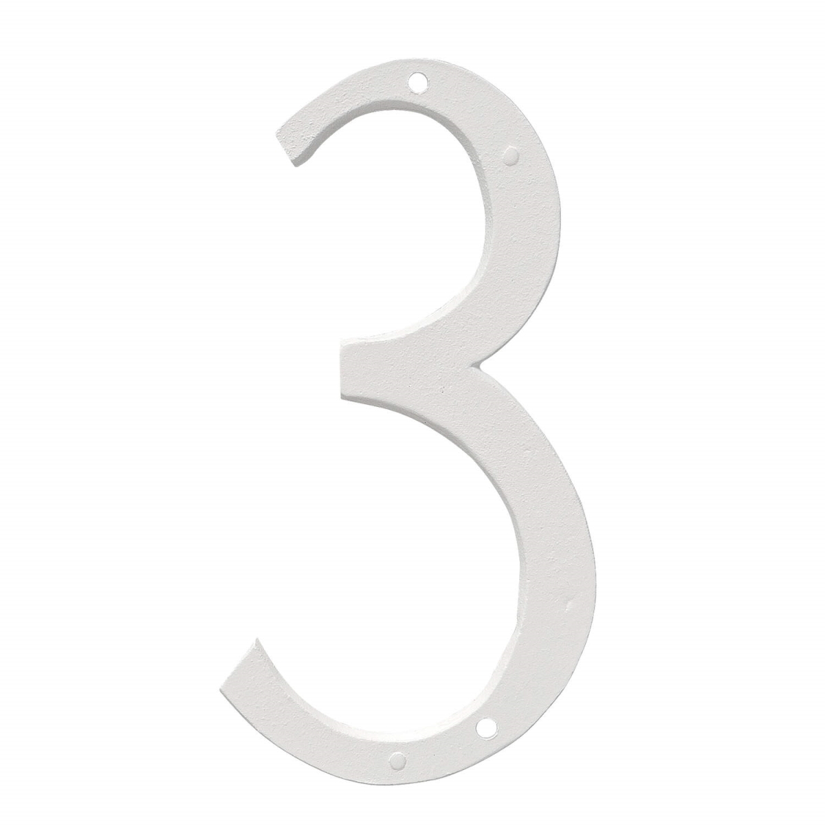 6 in. Standard House Number, White - Number 3