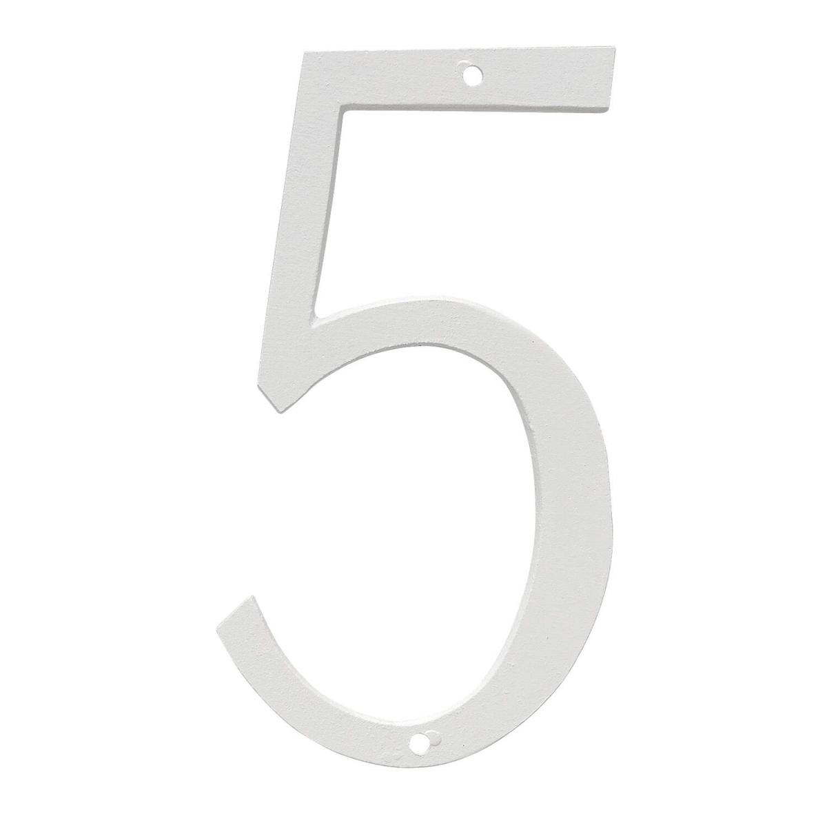 10 in. Standard House Number, White - Number 5