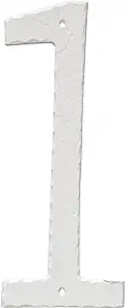 10 in. Textured House Number, White - Number 1