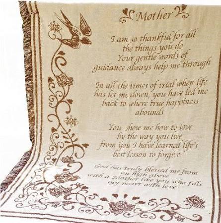 46 x 60 in. Mothers Day Fringed 2.5 Layer So Thankful Throw