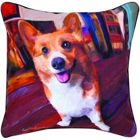 18 in. Corgi Get Low-RMC Dye Throw Pillow