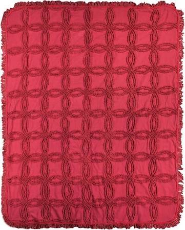 50 x 60 in. Tufted Cotton Throw Blankets, Red