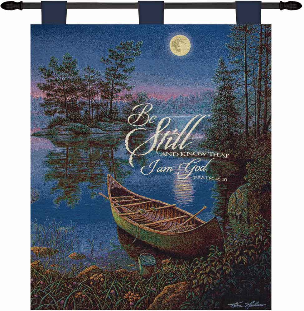 Picture of Manual Woodworkers & Weavers HWTMLB 26 x 36 in. Moonlight Bay with Verse Tapestry Wall Hanging