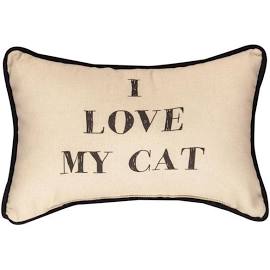 12.5 x 8.5 in. I Love My Cat Word Pillow