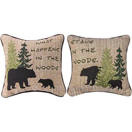 12 in. What Happens in the Wood Decorative Pillow