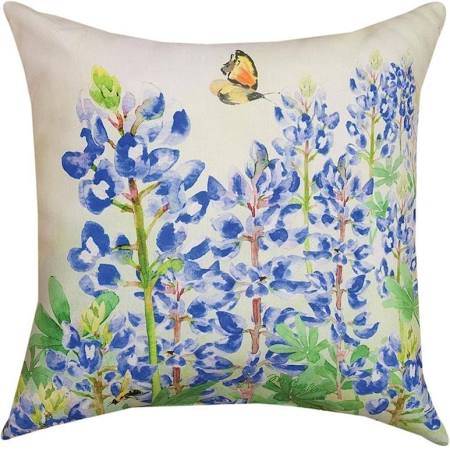 18 in. Bluebonets in Bloom Word Pillow