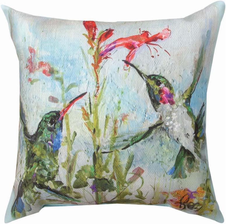 18 x 18 in. 100 HR Two Hummingbirds RP Pillow
