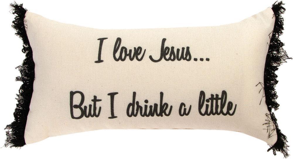 SHLJDL 17 x 9 in. I Love Jesus But I Drink A Little Dye Pillow