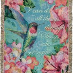 50 x 60 in. Hummingbird Hibiscus Tapestry Throw