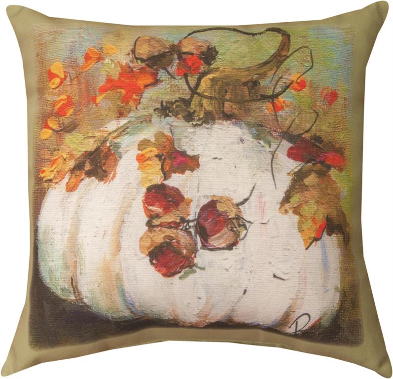 18 in. White Pumpkin Pillow