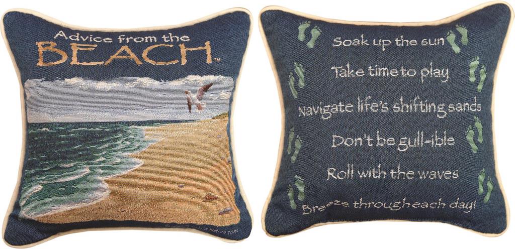 12 x 12 in. Advice From the Beach Pillow