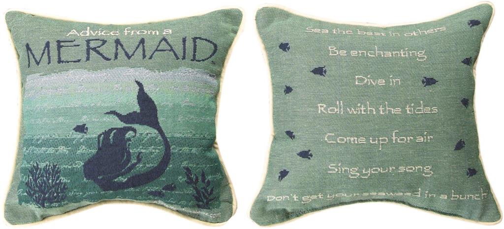 12 in. Advice From A Mermaid Pillow