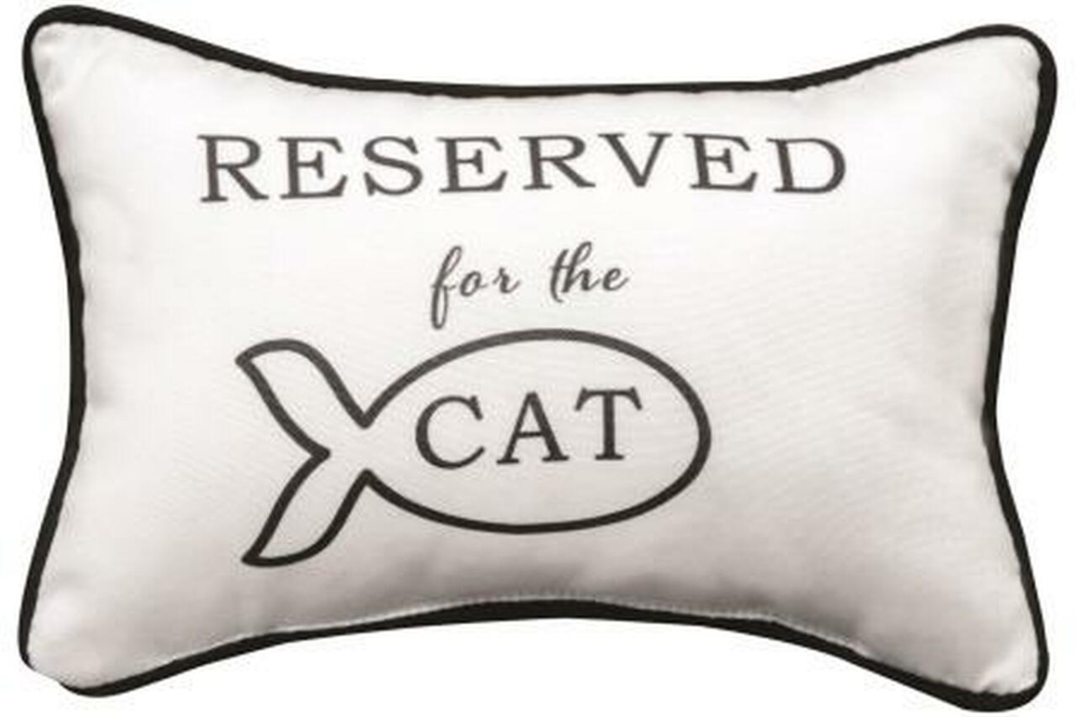 12.5 x 8 in. Reserved for the Cat Word Pillow
