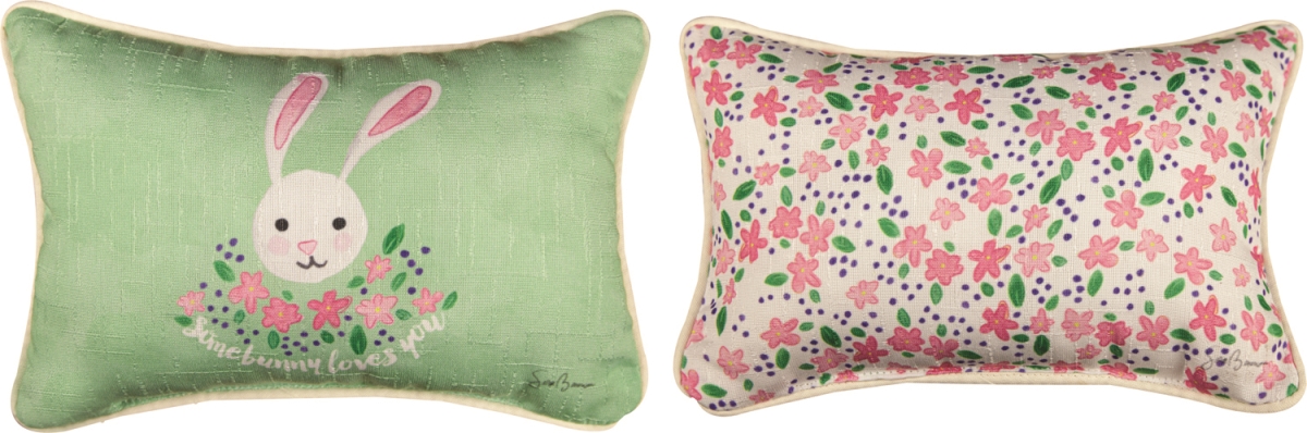 SWBDW Bunny Ditsy 2 Sided Word Pillow