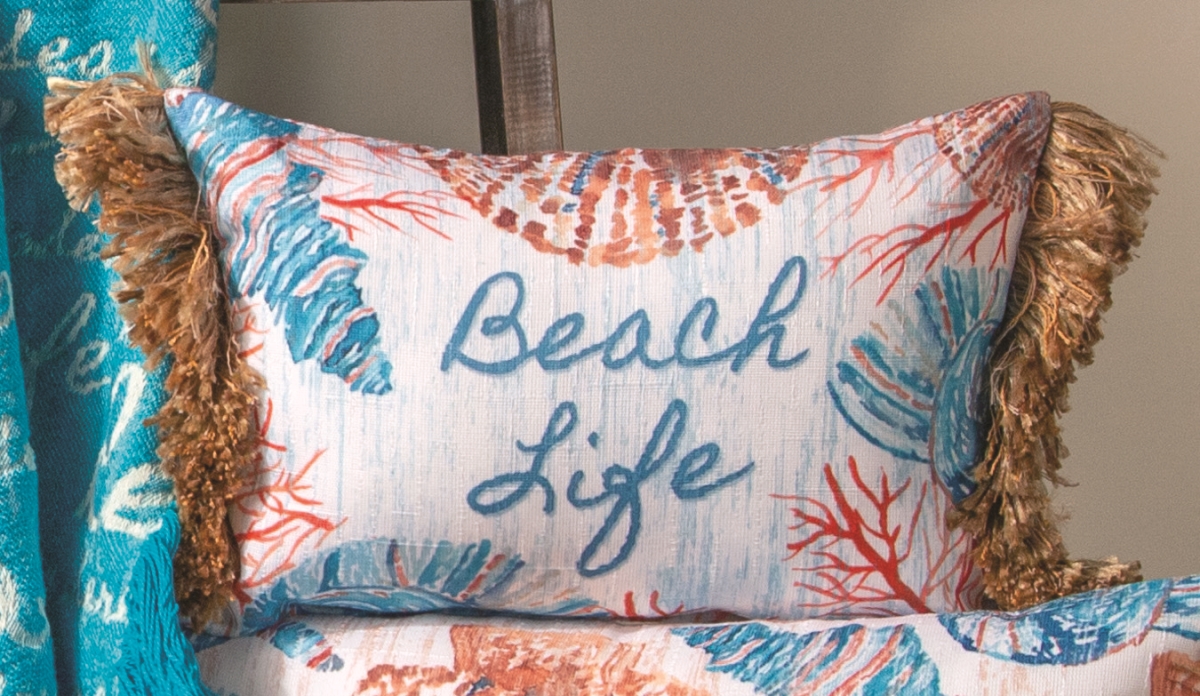 Beach Life Word Pillow