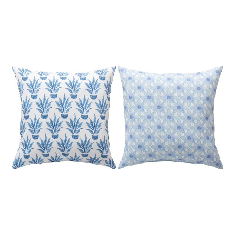 SLBVIB 18 x 18 in. Beach Vibes Climaweave Pillow - Blue & White