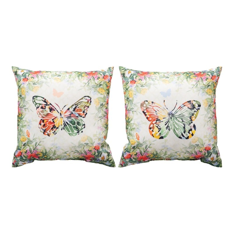SLBUSQ 18 x 18 in. Butterfly Squares Climaweave Pillow - Multi Color