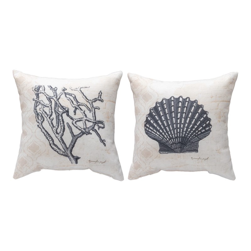 SDPNW1 12 x 12 in. Nautical Wonder Climaweave Pillow - White & Blue