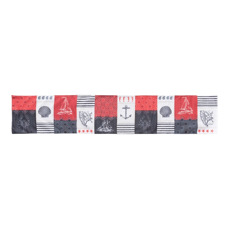 Picture of Manual Woodworkers & Weavers SNWN72 13 x 72 in. Nautical Wonder Runner - White, Black, Red & Blue
