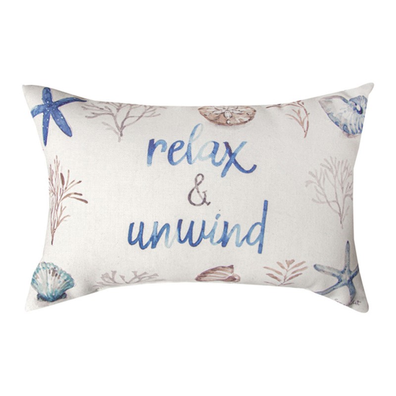 SWCESC 12.5 x 8 in. Escape Coastal Word Pillow - Blue