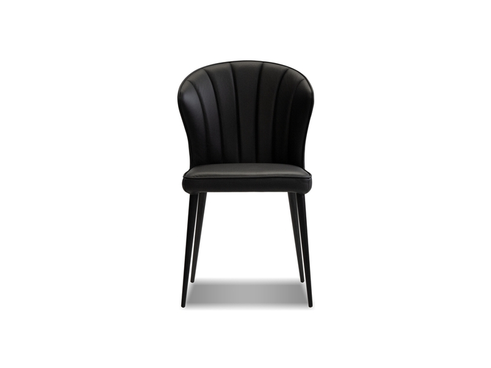Mobital DCHARIEBLACPCBLA Ariel Leather Dining Chair with Legs, Black - 2 per Box